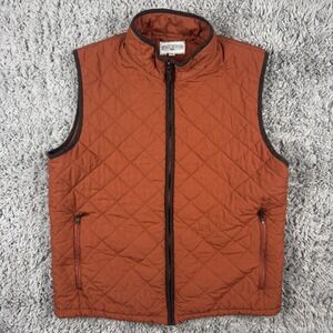 Field & Stream Men's Quilted Vest Jacket XL Orange/Rust Full Zip